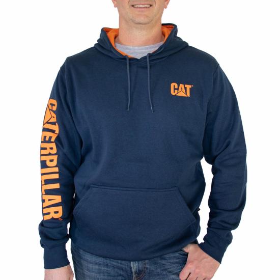 CAT Men&#39;s Trademark Contrast Banner Hooded Sweatshirt - Work World - Workwear, Work Boots, Safety Gear