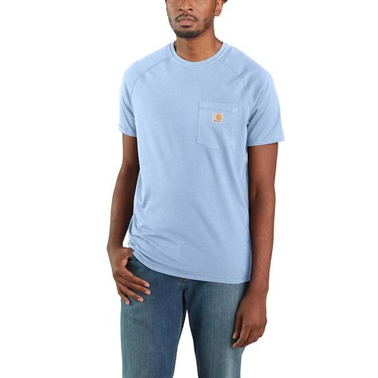 Carhartt Men&#39;s Force® Delmont Short Sleeve T-Shirt_Light Blue - Work World - Workwear, Work Boots, Safety Gear