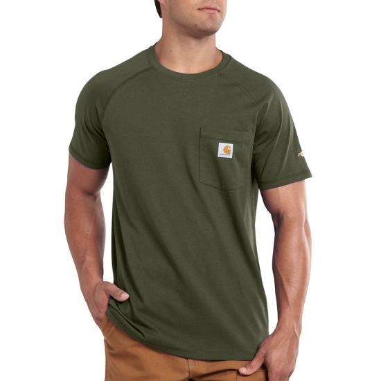 Carhartt Men&#39;s Force® Delmont Short Sleeve T-Shirt_Moss - Work World - Workwear, Work Boots, Safety Gear