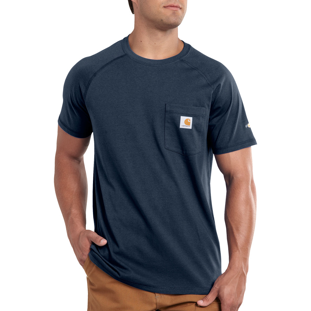 Carhartt Men&#39;s Force® Delmont Short Sleeve T-Shirt_Navy - Work World - Workwear, Work Boots, Safety Gear