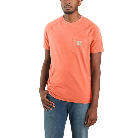 Carhartt Men&#39;s Force® Delmont Short Sleeve T-Shirt_Pumpkin - Work World - Workwear, Work Boots, Safety Gear