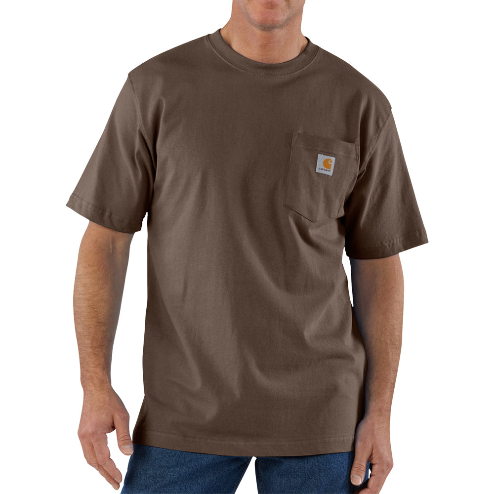 Carhartt Men&#39;s Short Sleeve Pocket T-Shirt_Dark Brown - Work World - Workwear, Work Boots, Safety Gear