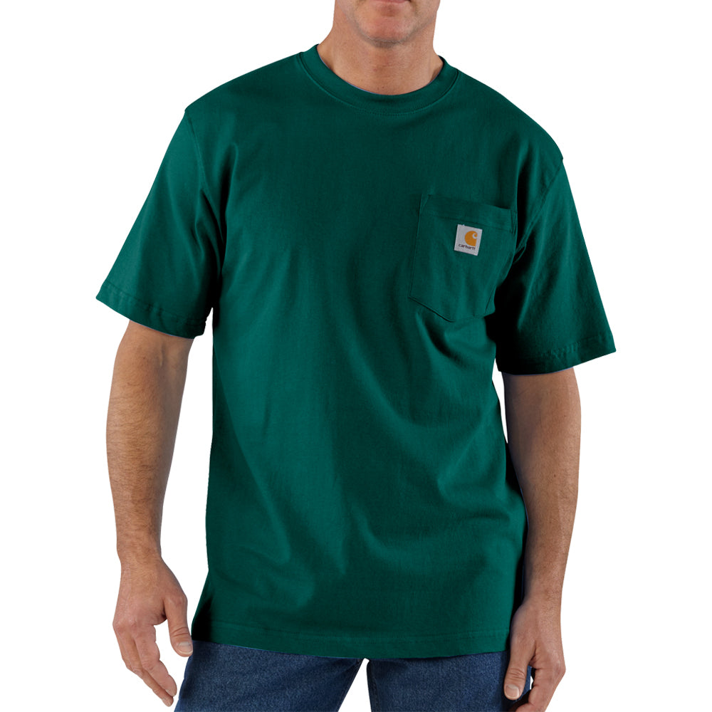 Carhartt Men&#39;s Short Sleeve Pocket T-Shirt_Hunter Green - Work World - Workwear, Work Boots, Safety Gear