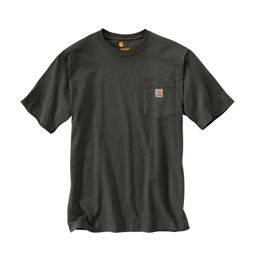 Carhartt Men&#39;s Short Sleeve Pocket T-Shirt_Peat - Work World - Workwear, Work Boots, Safety Gear