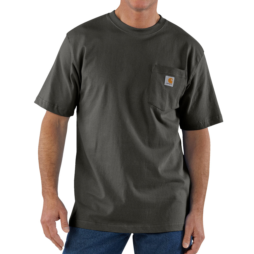 Carhartt Men&#39;s Short Sleeve Pocket T-Shirt_Peat - Work World - Workwear, Work Boots, Safety Gear