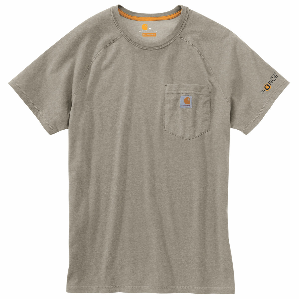 Carhartt Men&#39;s Force® Delmont Short Sleeve T-Shirt_Greige Heather - Work World - Workwear, Work Boots, Safety Gear