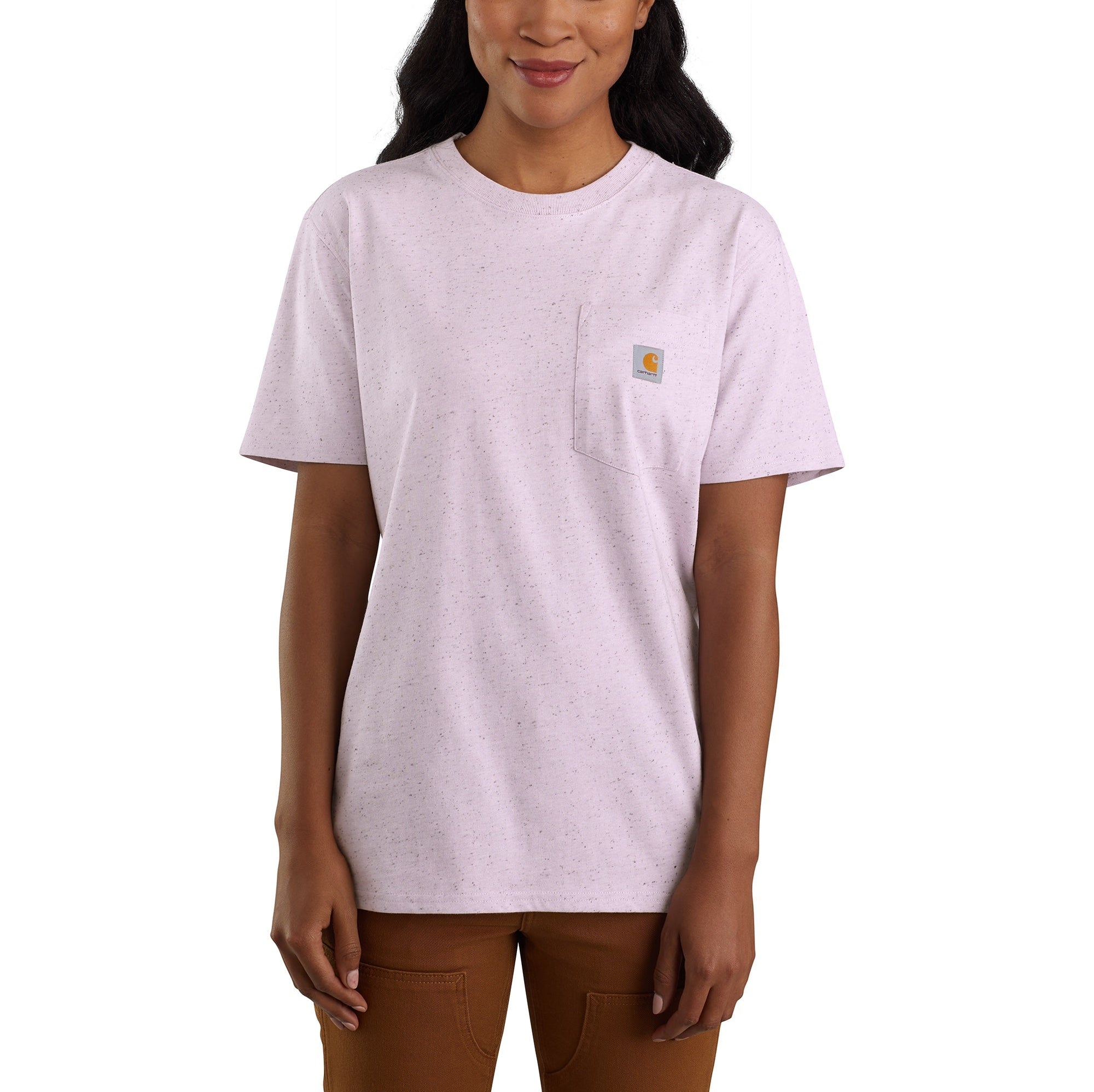 Carhartt Women's Short Sleeve Pocket T-Shirt_Amethyst Fog Nep - Work World - Workwear, Work Boots, Safety Gear