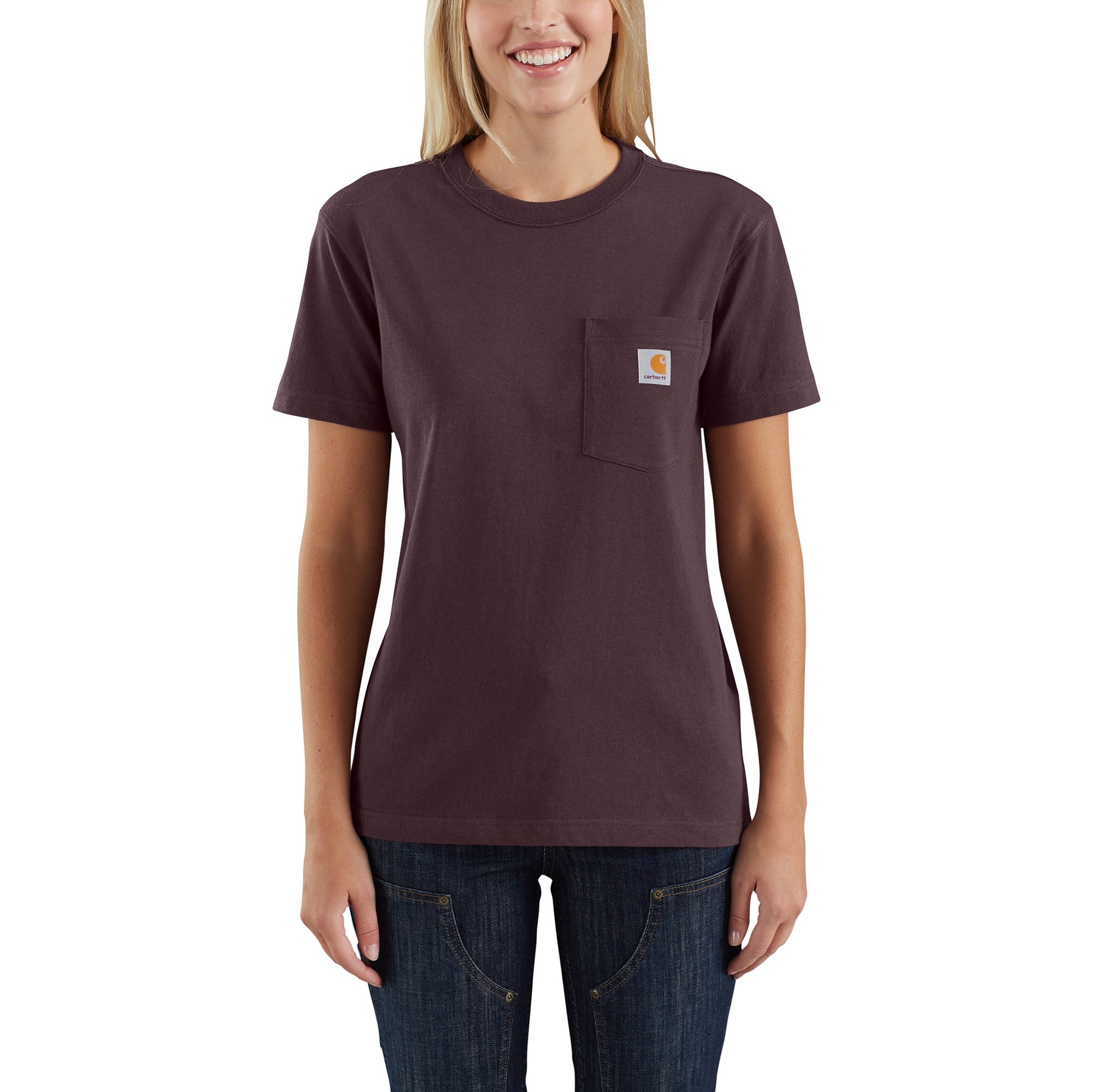 Carhartt Women's Short Sleeve Pocket T-Shirt_Deep Wine - Work World - Workwear, Work Boots, Safety Gear