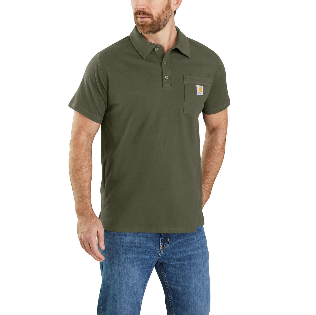 Carhartt Men&#39;s Force® Relaxed Fit Midweight Short-Sleeve Pocket Polo - Work World - Workwear, Work Boots, Safety Gear