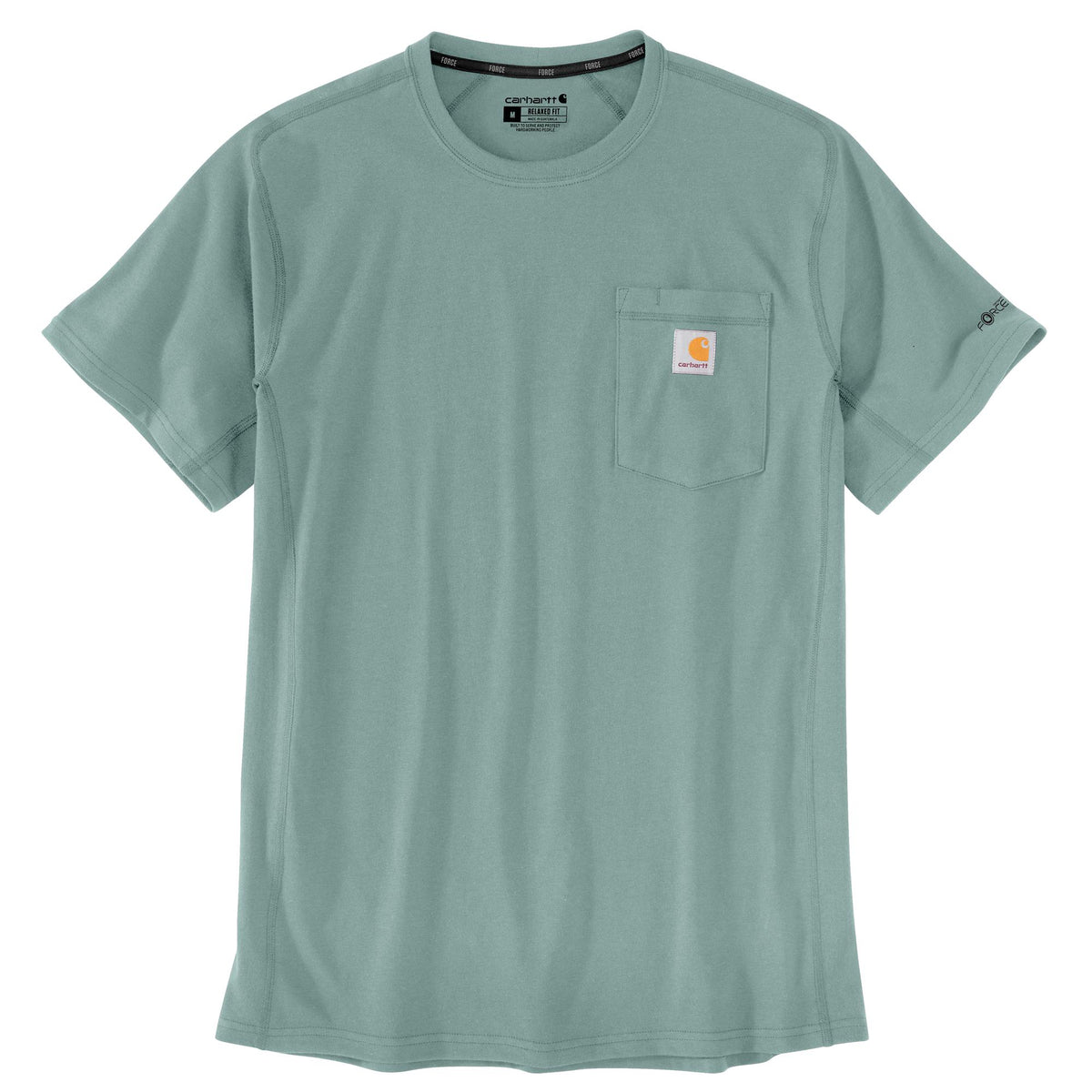Carhartt Men&#39;s Force® Relaxed Fit Midweight Short Sleeve Pocket Tee_Blue Surf - Work World - Workwear, Work Boots, Safety Gear