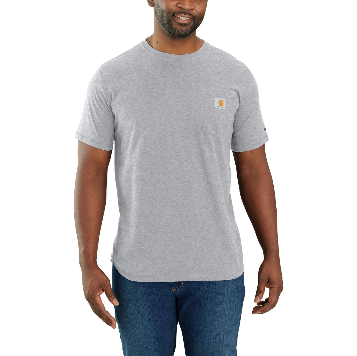 Carhartt Men&#39;s Force® Relaxed Fit Midweight Short Sleeve Pocket Tee_Heather Grey - Work World - Workwear, Work Boots, Safety Gear