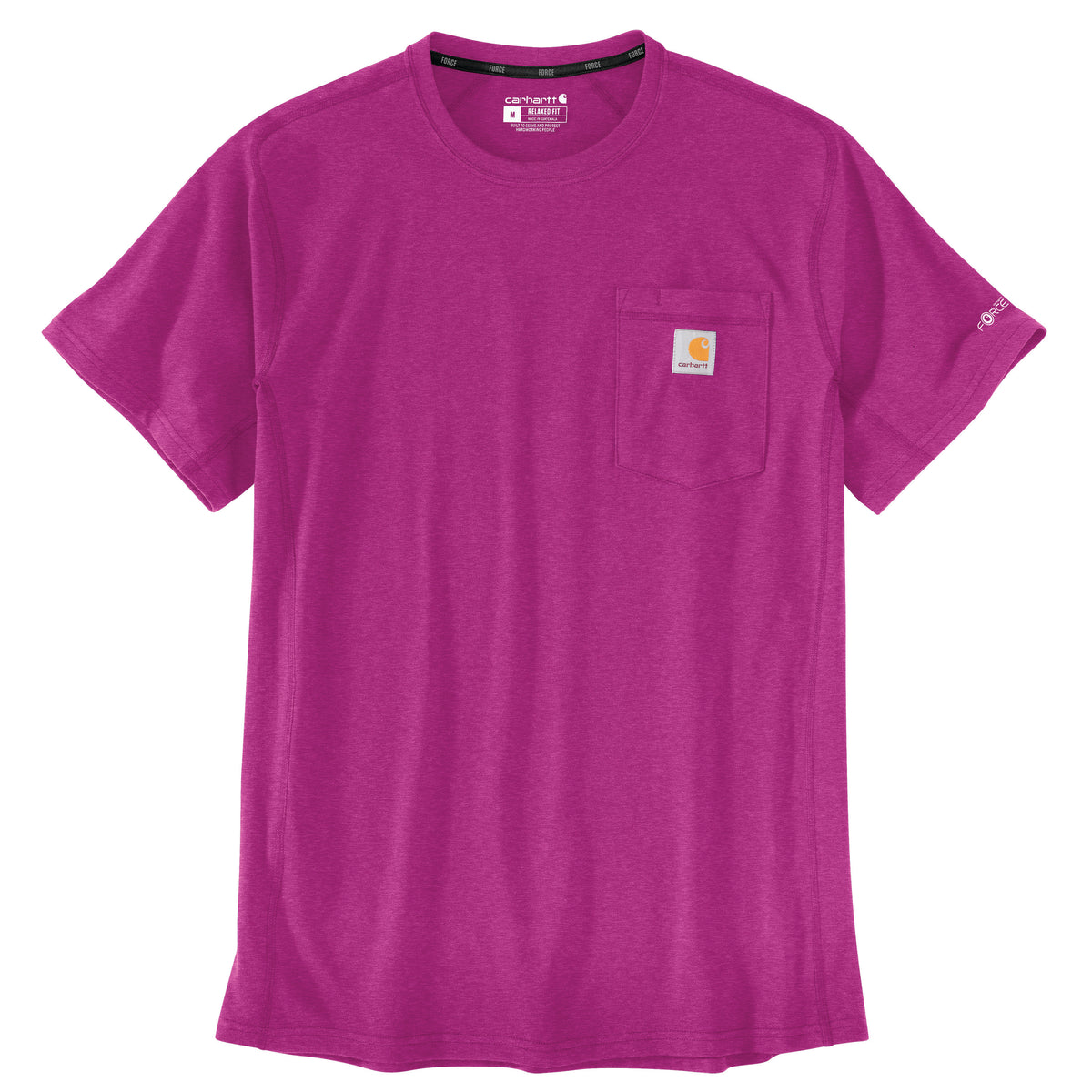 Carhartt Men&#39;s Force® Relaxed Fit Midweight Short Sleeve Pocket Tee_Magenta Agate - Work World - Workwear, Work Boots, Safety Gear