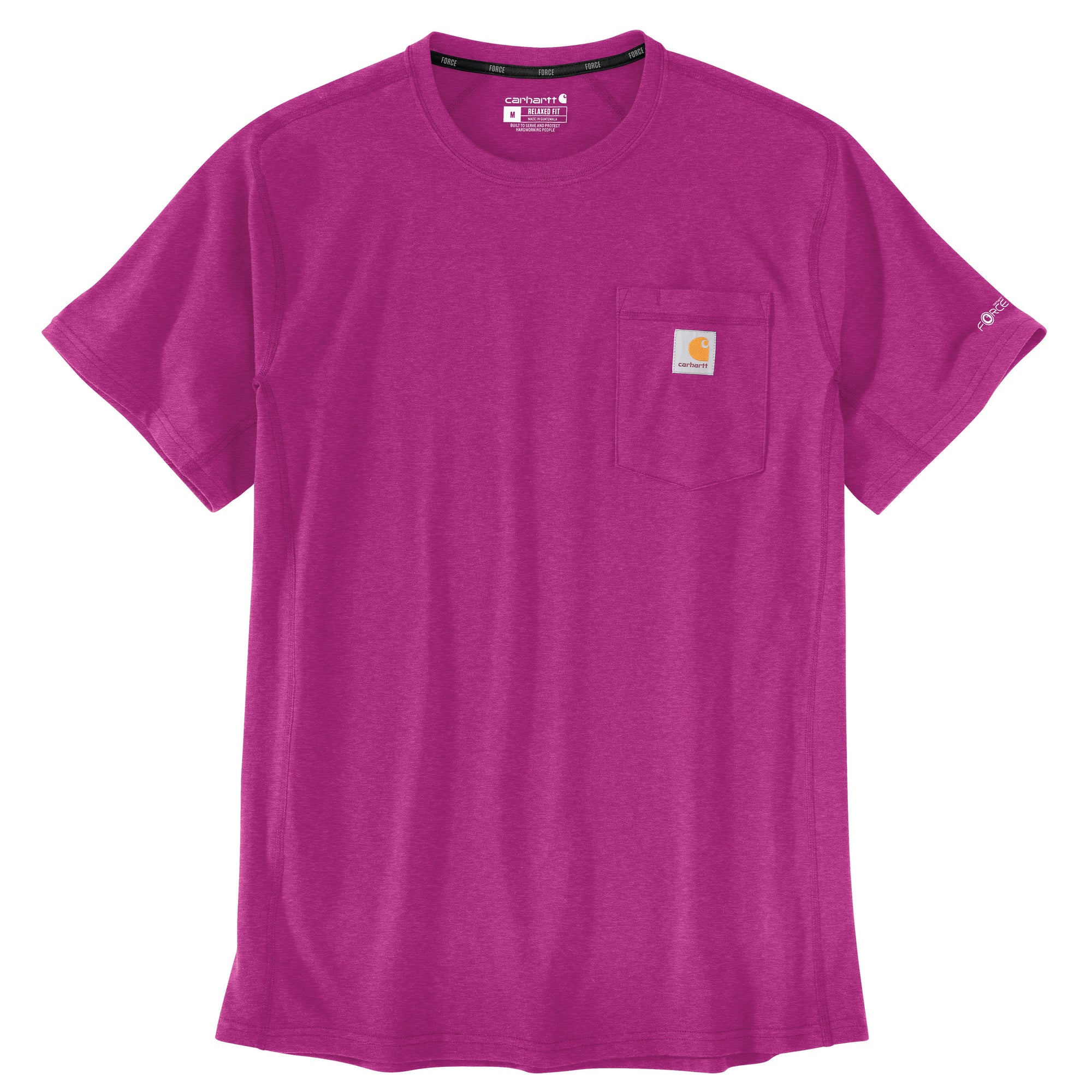 Carhartt Men's Force® Relaxed Fit Midweight Short Sleeve Pocket Tee_Magenta Agate - Work World - Workwear, Work Boots, Safety Gear