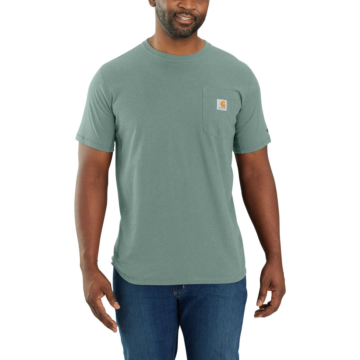 Carhartt Men&#39;s Force® Relaxed Fit Midweight Short Sleeve Pocket Tee_Succulent Heather - Work World - Workwear, Work Boots, Safety Gear