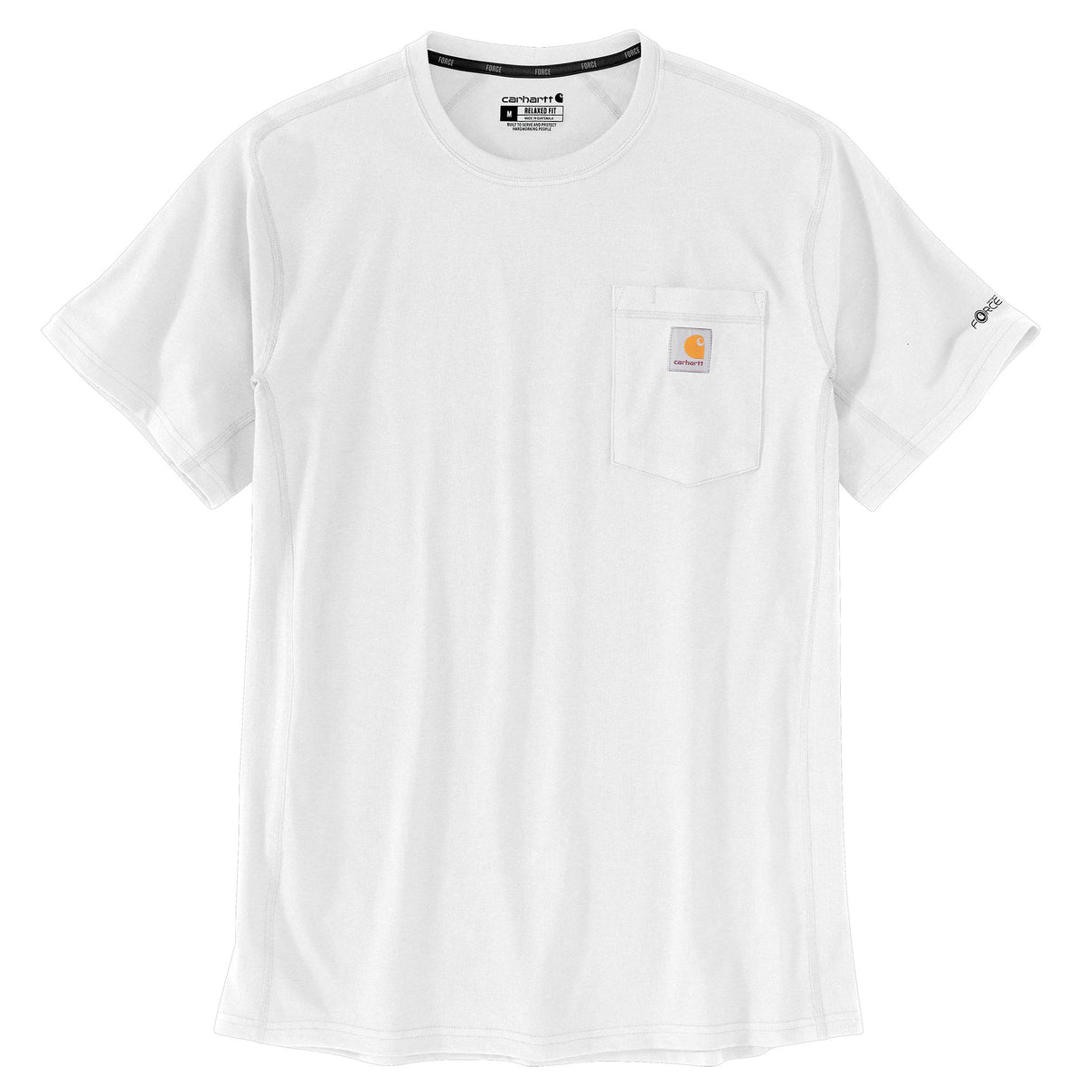 Carhartt Men&#39;s Force® Relaxed Fit Midweight Short Sleeve Pocket Tee_White - Work World - Workwear, Work Boots, Safety Gear