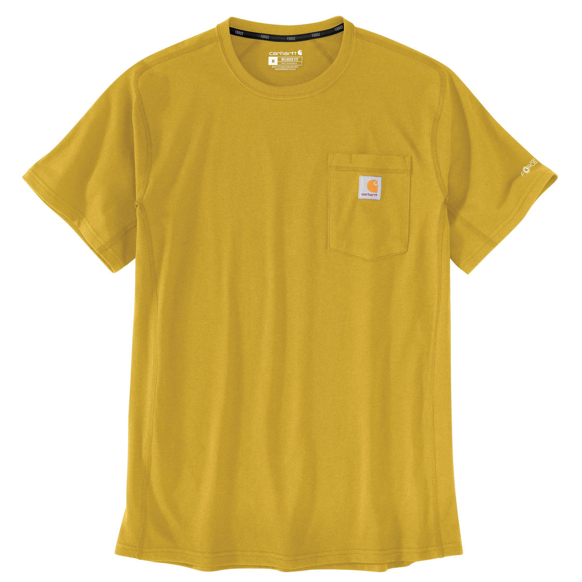 Carhartt Men&#39;s Force® Relaxed Fit Midweight Short Sleeve Pocket Tee_Yellow Curry - Work World - Workwear, Work Boots, Safety Gear