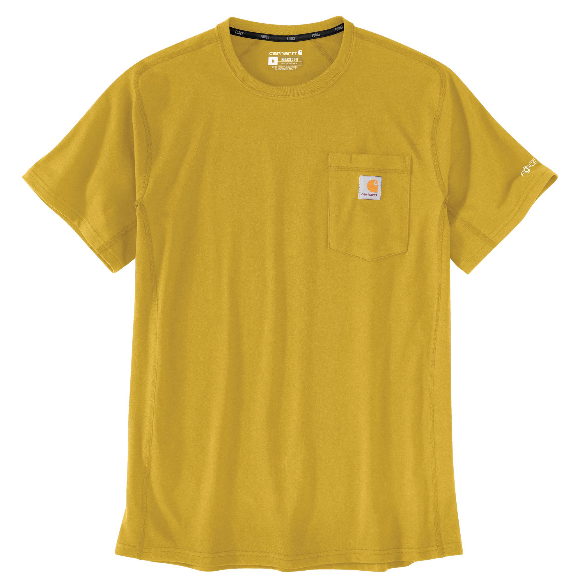 Carhartt Men's Force® Relaxed Fit Midweight Short Sleeve Pocket Tee_Yellow Curry - Work World - Workwear, Work Boots, Safety Gear