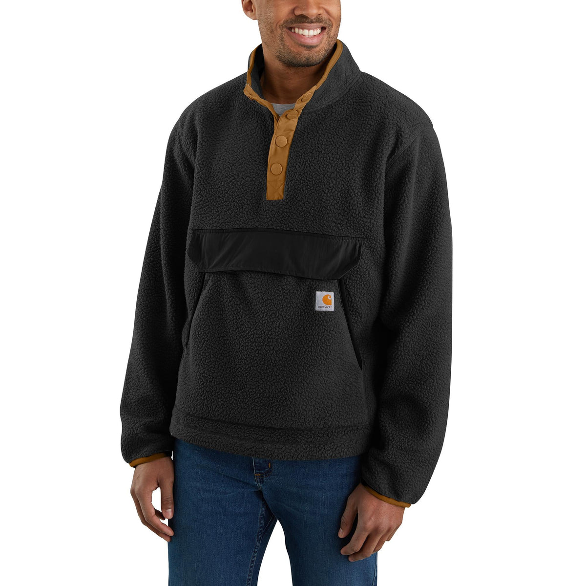 Carhartt Men&#39;s Relaxed Fit Snap Front Fleece Pullover - Work World - Workwear, Work Boots, Safety Gear