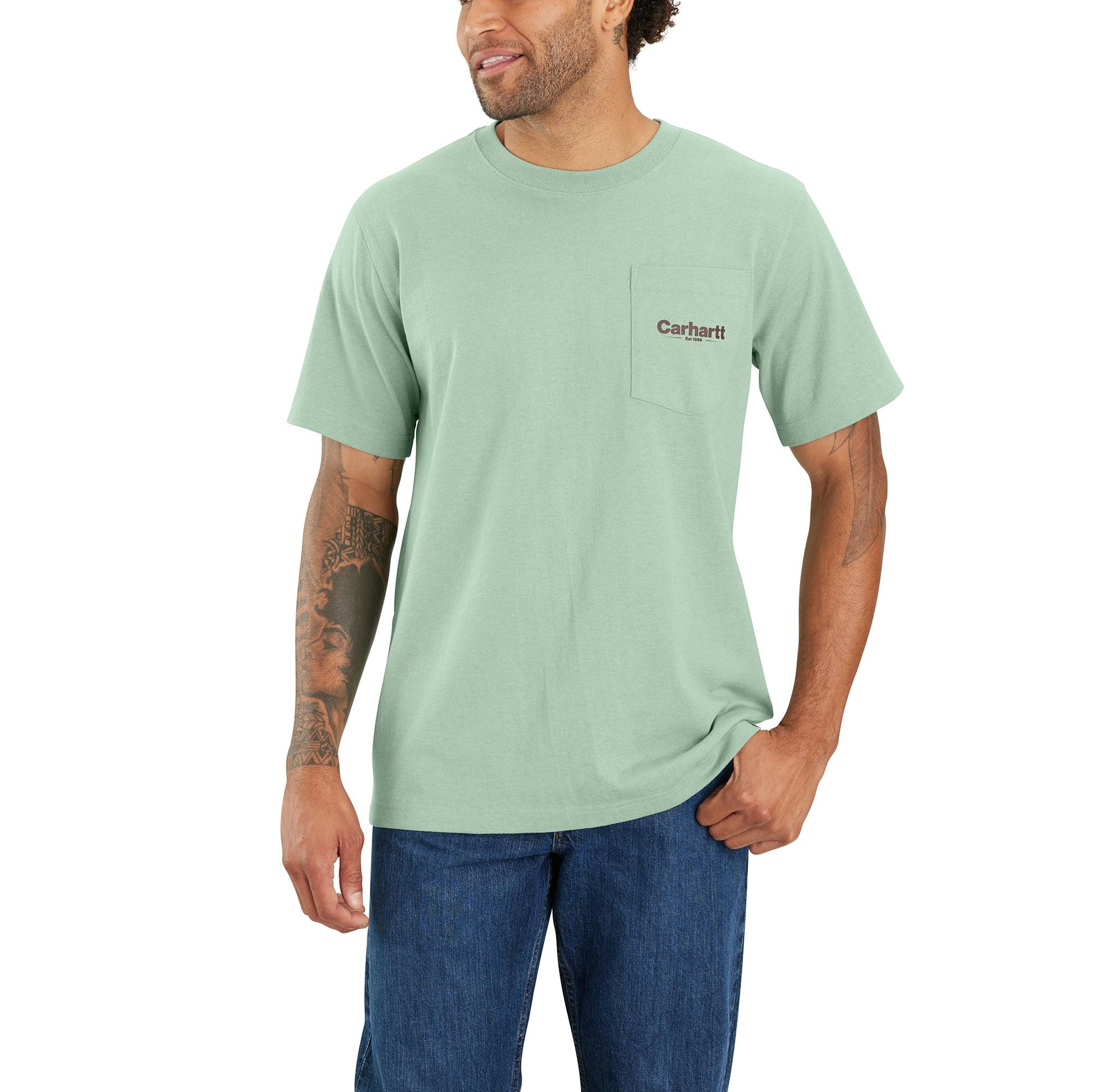Carhartt Men's Relaxed Fit Heavyweight Short Sleeve Pocket Line Graphic T-Shirt - Work World - Workwear, Work Boots, Safety Gear