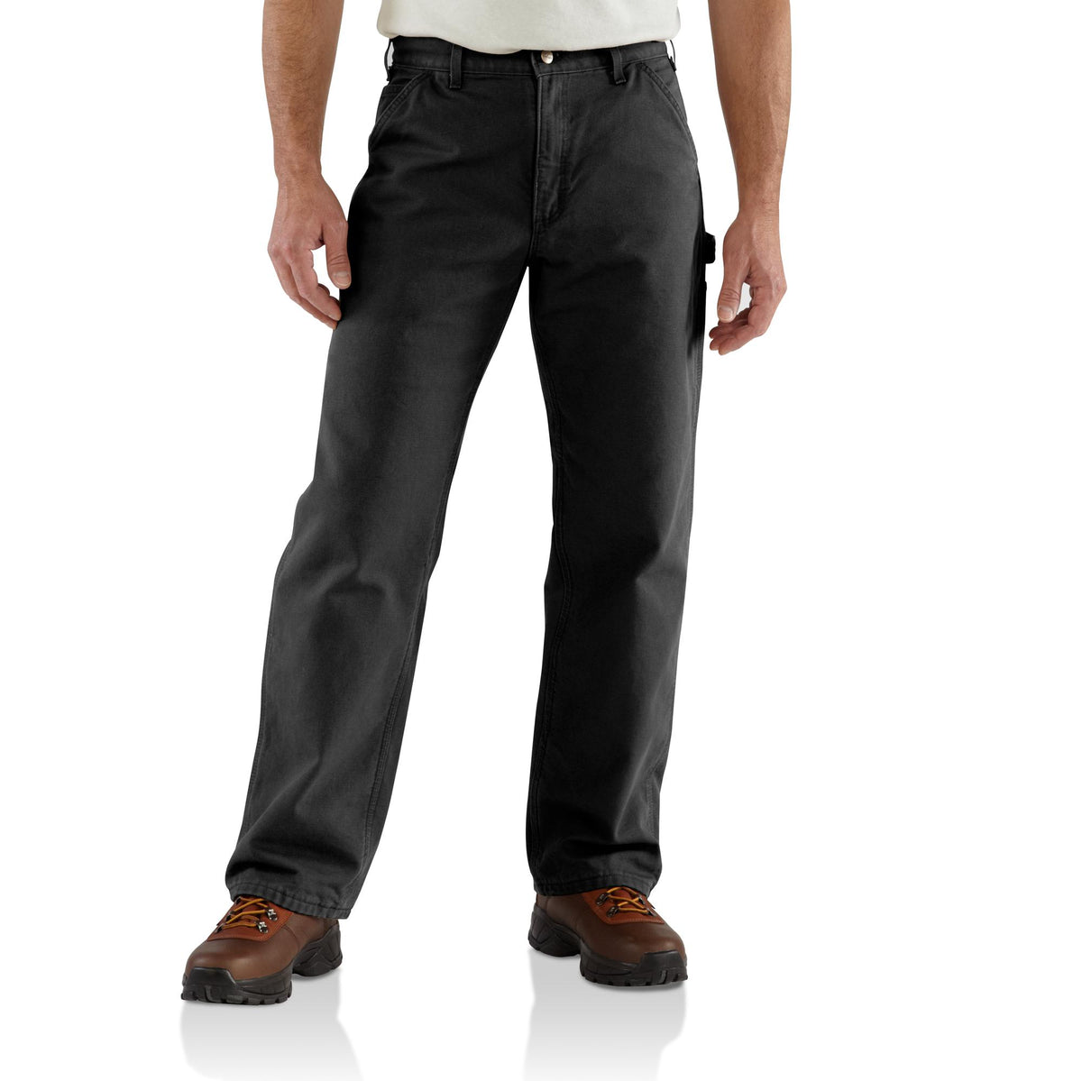 Carhartt Men&#39;s Flannel Lined Dungaree_Black - Work World - Workwear, Work Boots, Safety Gear