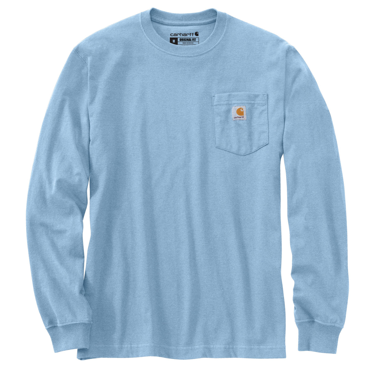 Carhartt Men&#39;s Long Sleeve Pocket T-Shirt_Alpine Blue Heather - Work World - Workwear, Work Boots, Safety Gear