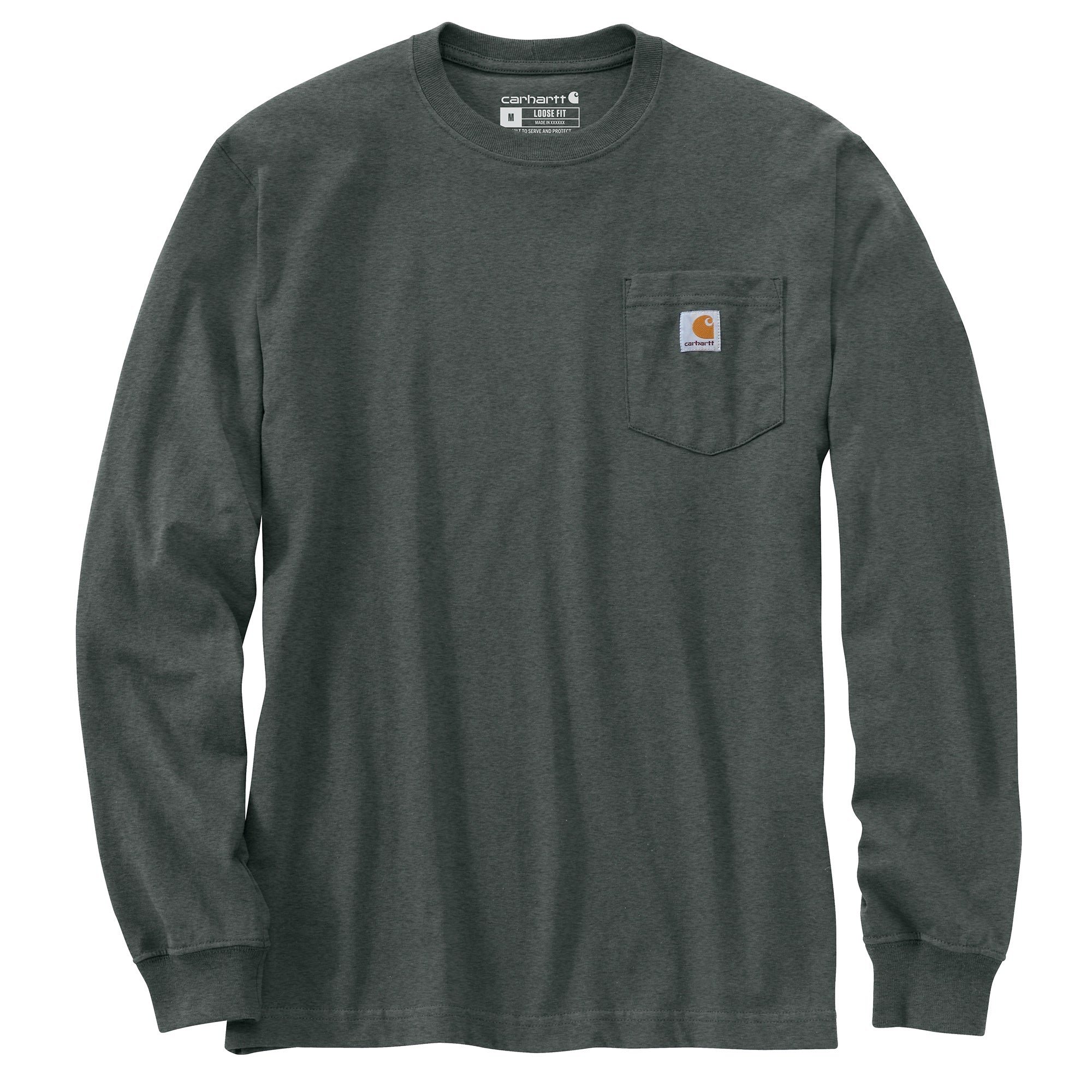 Carhartt Men's Long Sleeve Pocket T-Shirt_Elm - Work World - Workwear, Work Boots, Safety Gear