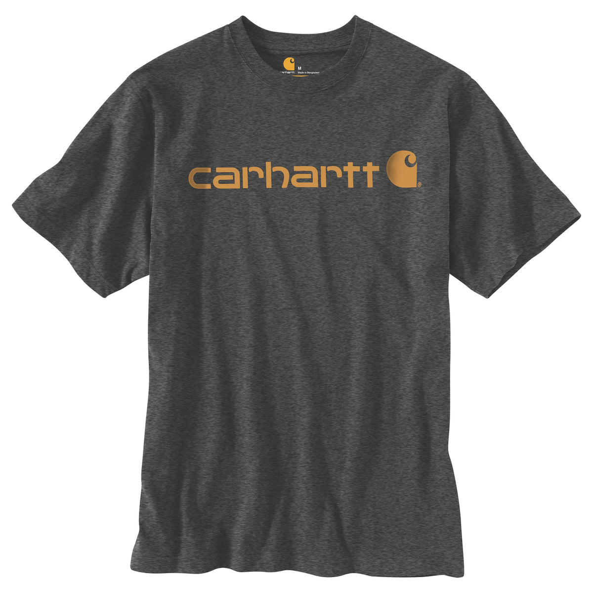 Carhartt Men&#39;s Signature Logo Short Sleeve T-Shirt_Carbon Heather - Work World - Workwear, Work Boots, Safety Gear