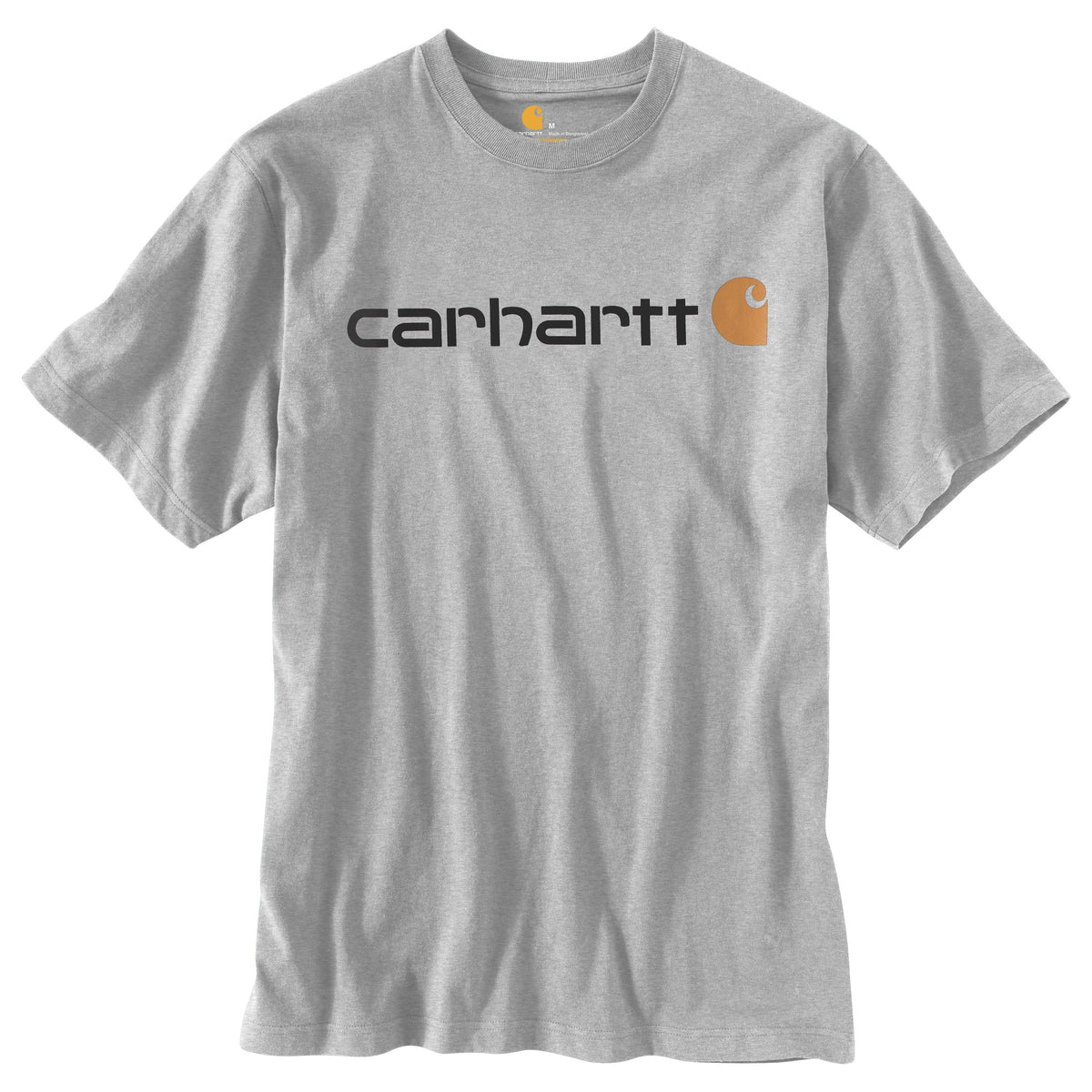 Carhartt Men&#39;s Signature Logo Short Sleeve T-Shirt_Heather Grey - Work World - Workwear, Work Boots, Safety Gear