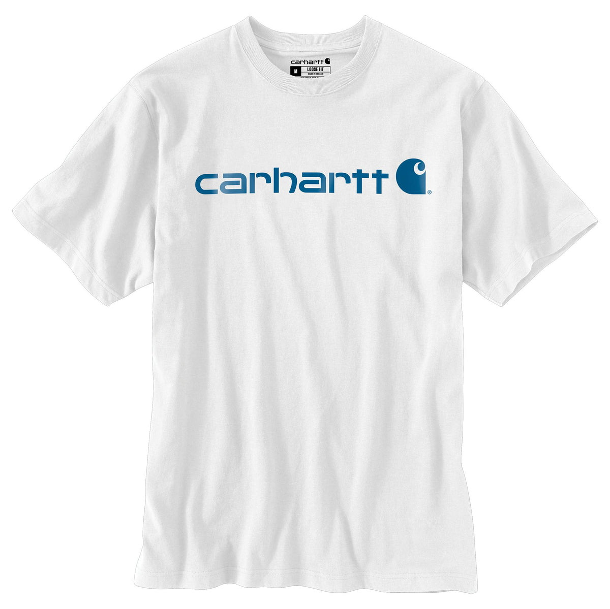 Carhartt Men&#39;s Signature Logo Short Sleeve T-Shirt_White - Work World - Workwear, Work Boots, Safety Gear
