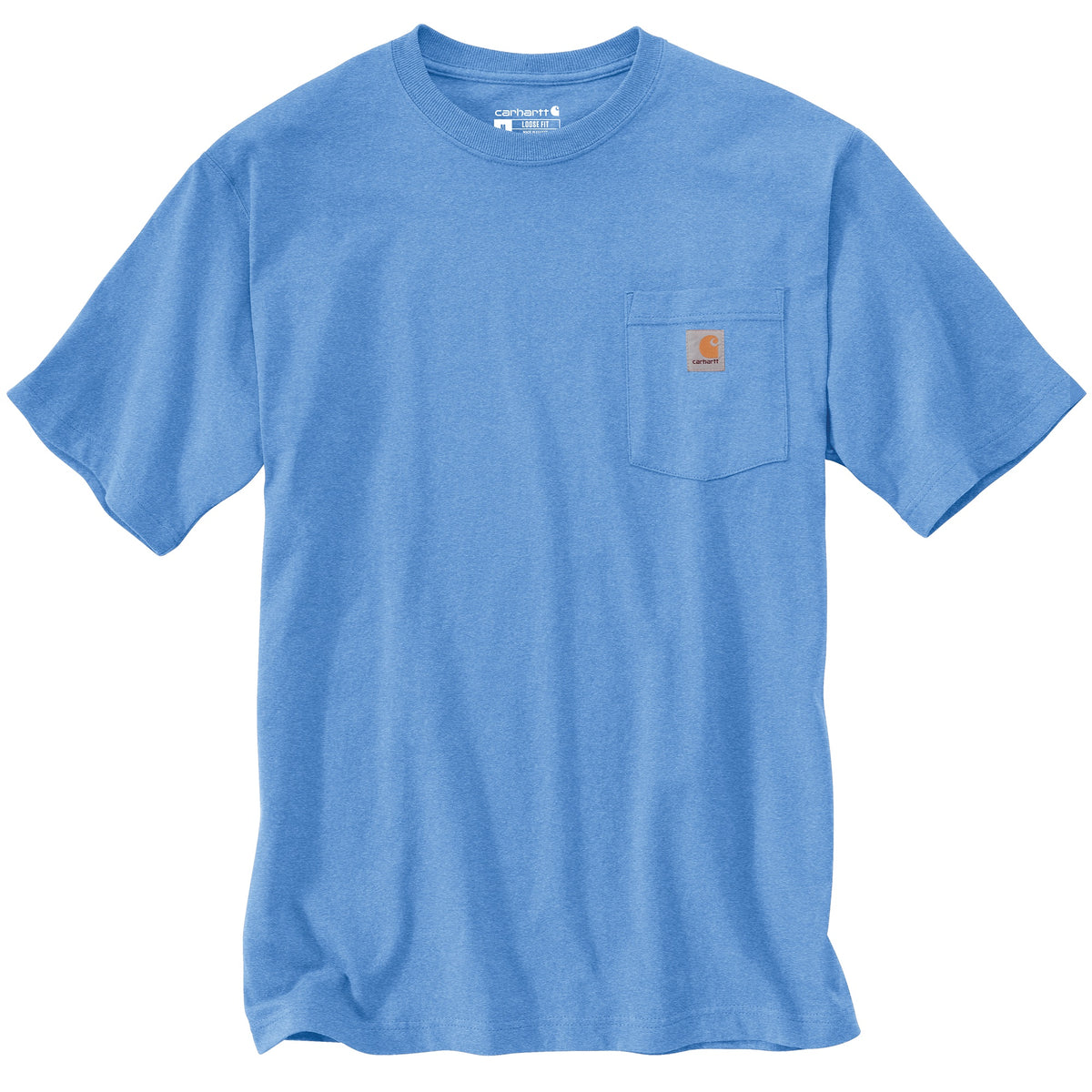 Carhartt Men&#39;s Short Sleeve Pocket T-Shirt_Blue Lagoon Heather - Work World - Workwear, Work Boots, Safety Gear