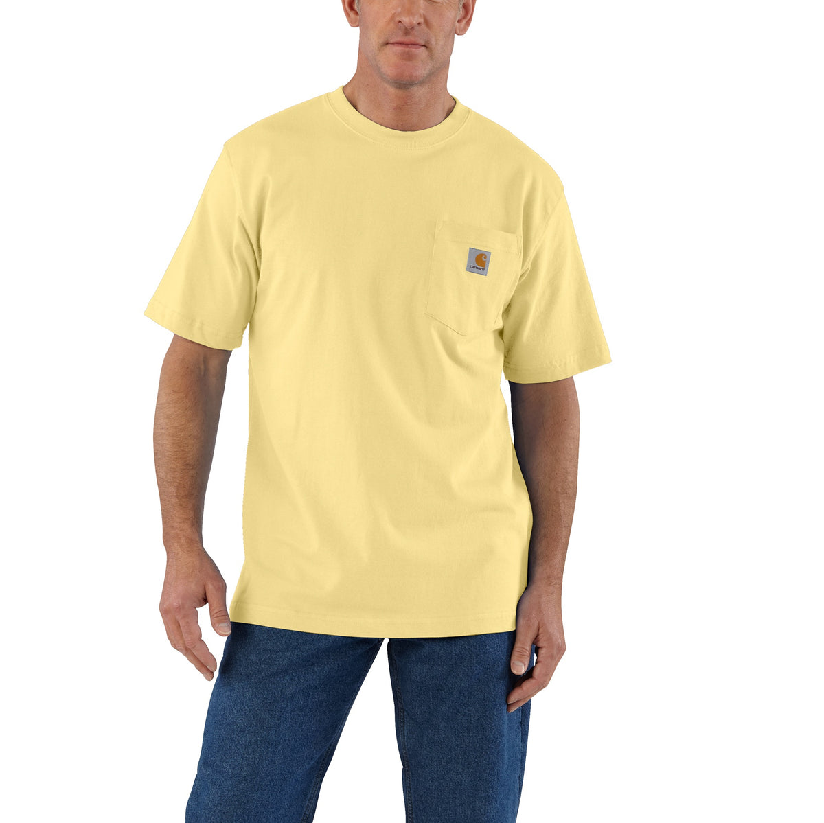 Carhartt Men&#39;s Short Sleeve Pocket T-Shirt_Pale Sun - Work World - Workwear, Work Boots, Safety Gear