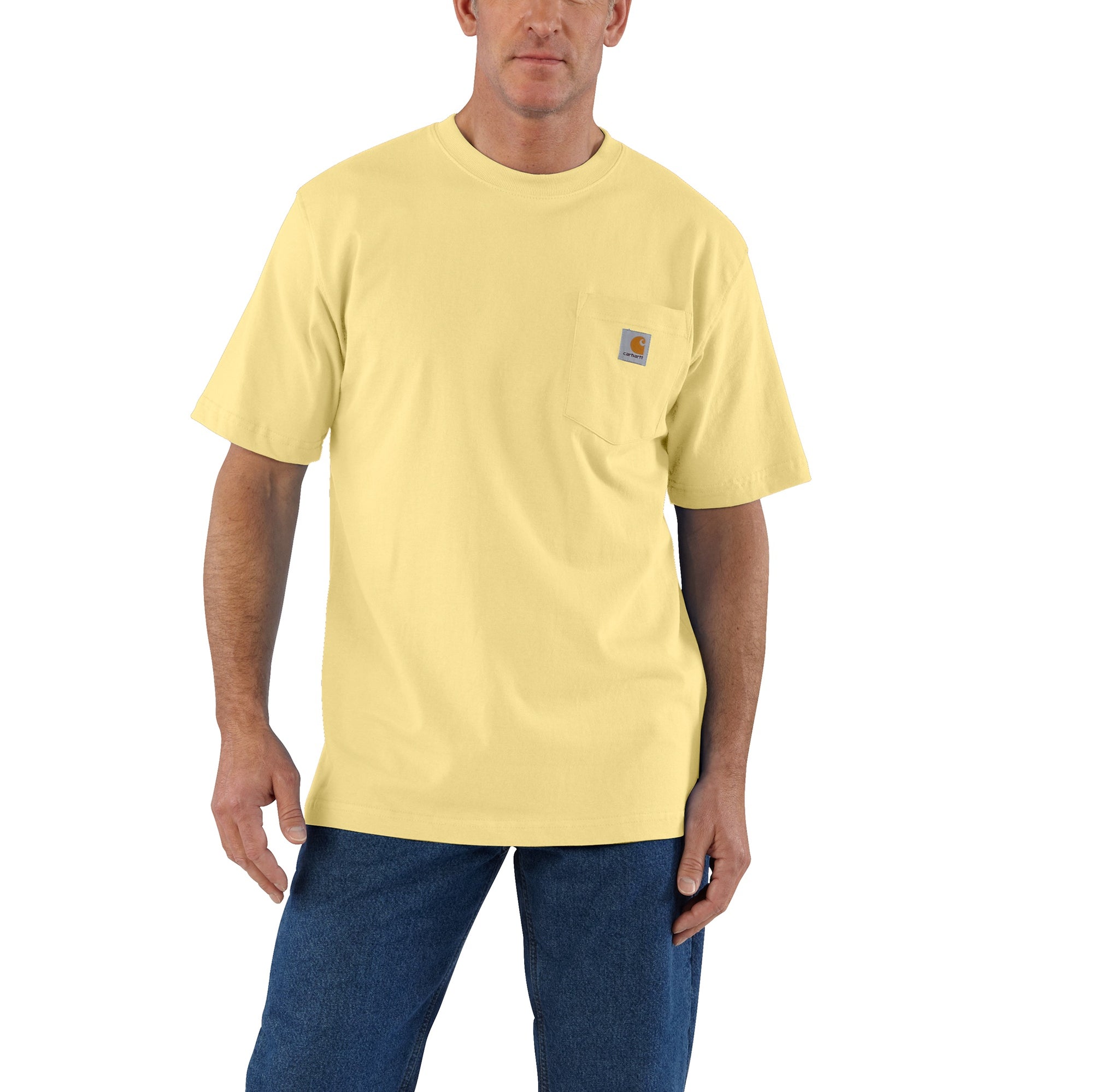 Carhartt Men's Short Sleeve Pocket T-Shirt_Pale Sun - Work World - Workwear, Work Boots, Safety Gear