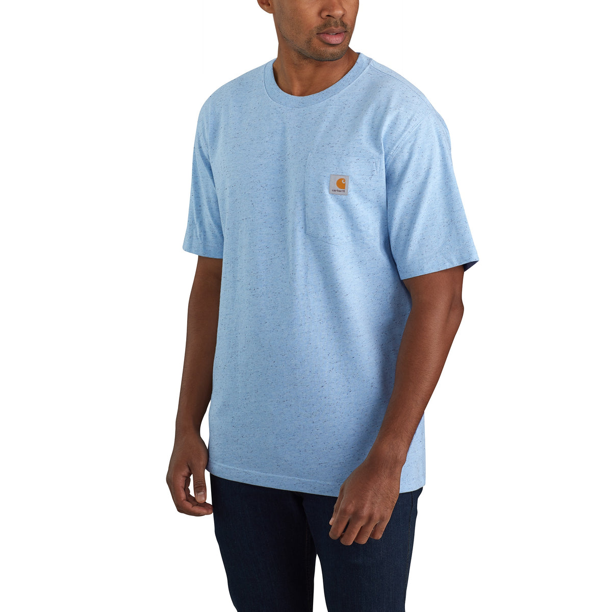 Carhartt Men&#39;s Short Sleeve Pocket T-Shirt_Powder Blue Nep - Work World - Workwear, Work Boots, Safety Gear