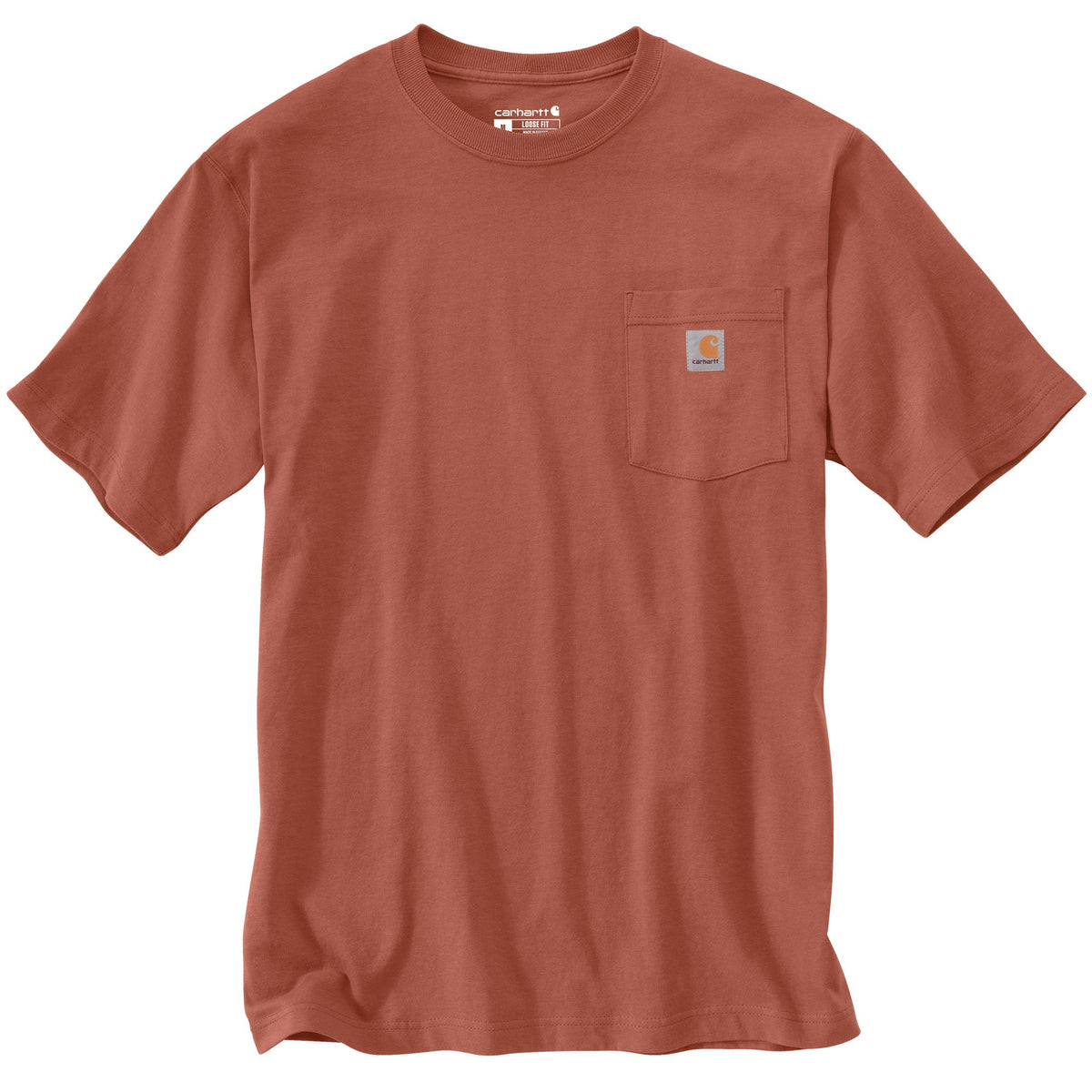 Carhartt Men&#39;s Short Sleeve Pocket T-Shirt_Terracotta - Work World - Workwear, Work Boots, Safety Gear