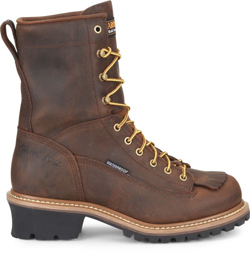 Carolina Men's 8" Spruce Waterproof Soft Toe Logger Boot_Brown - Work World - Workwear, Work Boots, Safety Gear