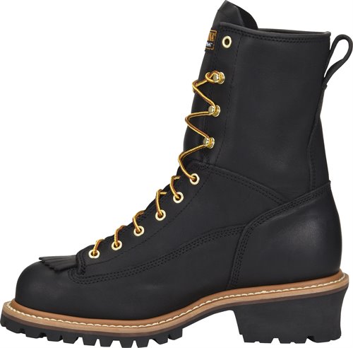 Carolina Men&#39;s Spruce 8&quot; Waterproof Soft Toe Logger Boot_Black - Work World - Workwear, Work Boots, Safety Gear