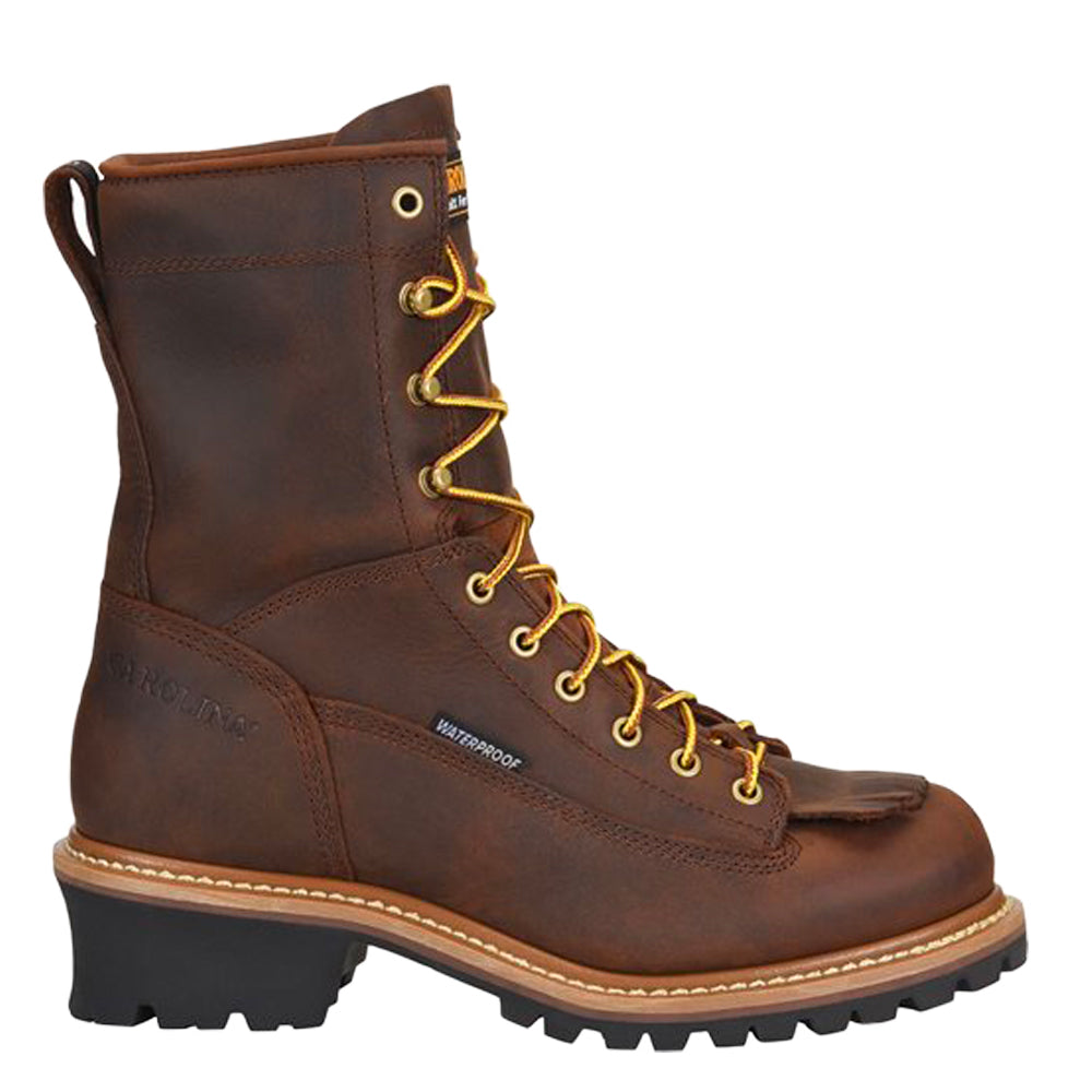Carolina Men&#39;s Spruce 8&quot; Waterproof Steel Toe Logger Boot_Brown - Work World - Workwear, Work Boots, Safety Gear