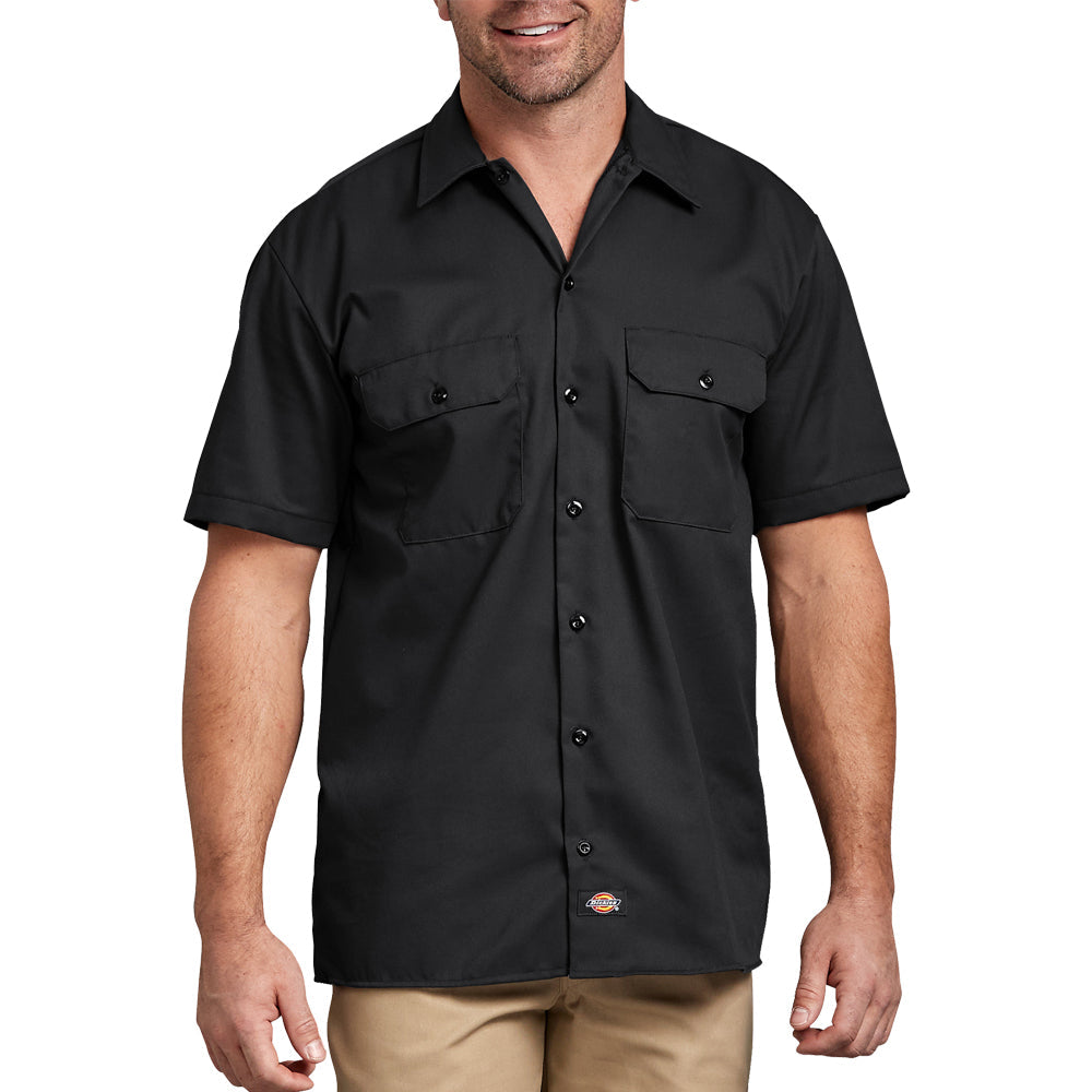 Dickies Men&#39;s Short Sleeve Work Shirt_Black - Work World - Workwear, Work Boots, Safety Gear