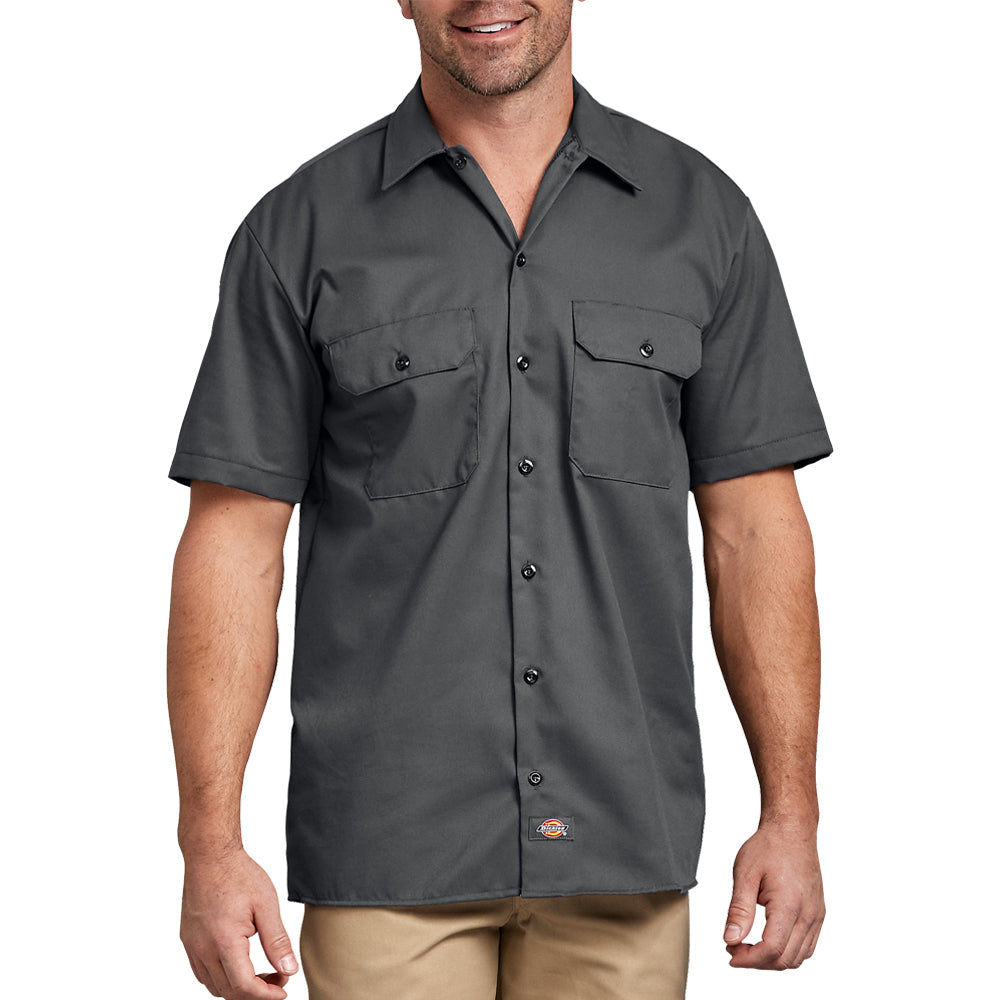 Dickies Men's Short Sleeve Work Shirt_Charcoal - Work World - Workwear, Work Boots, Safety Gear