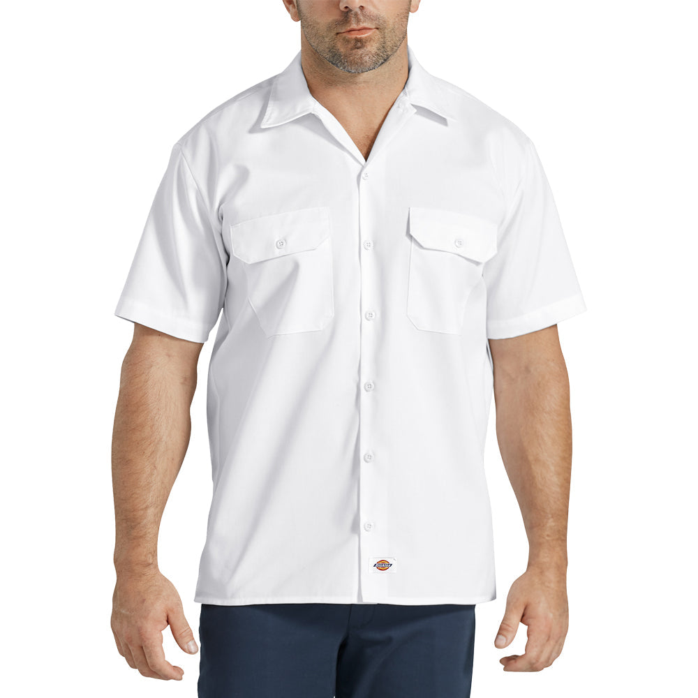 Dickies Men&#39;s Short Sleeve Work Shirt_White - Work World - Workwear, Work Boots, Safety Gear