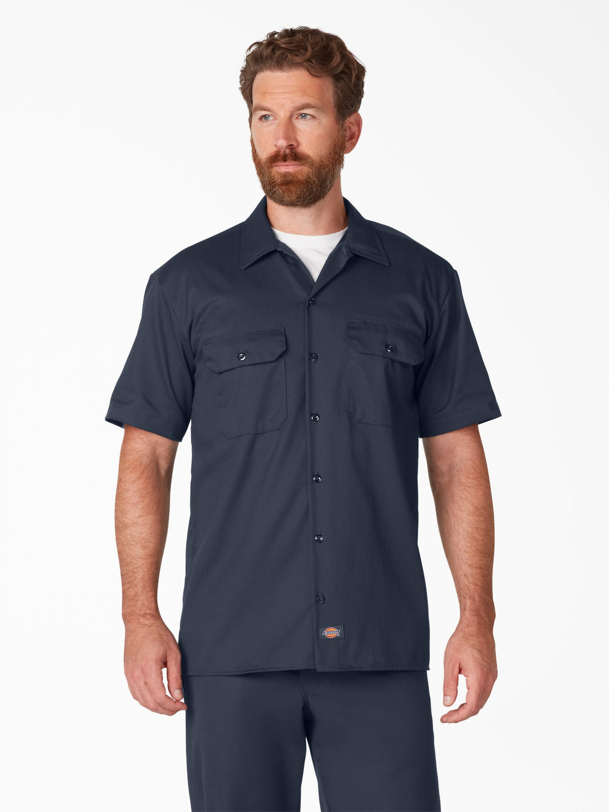 Dickies Men&#39;s Short Sleeve Work Shirt_Dark Navy - Work World - Workwear, Work Boots, Safety Gear