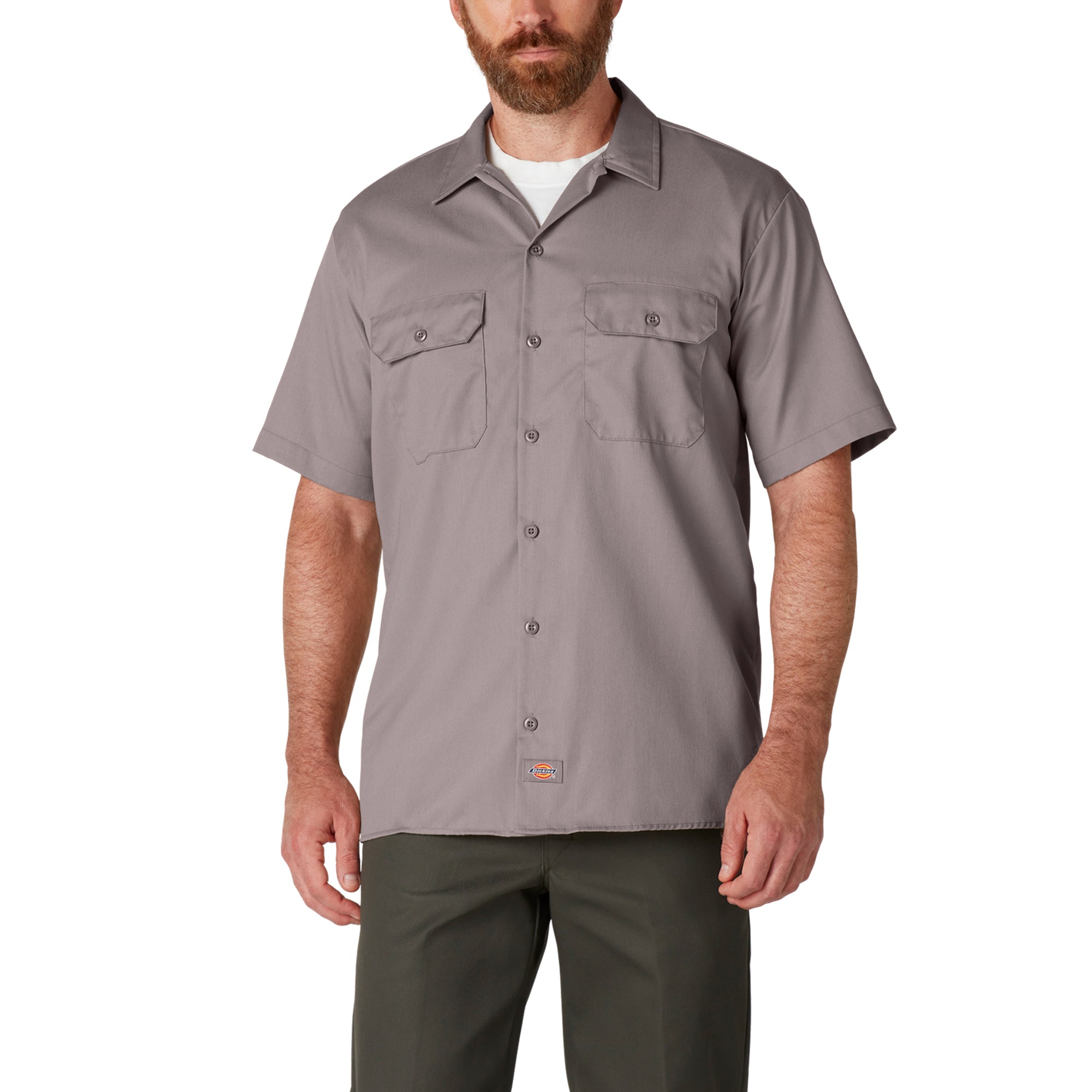 Dickies Men's Short Sleeve Work Shirt_Silver - Work World - Workwear, Work Boots, Safety Gear