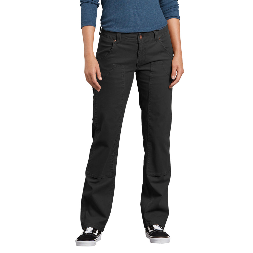 Dickies Women's Washed Stretch Double-Front Carpenter Pant Pants Dickies Rinsed Black 10 Reg
