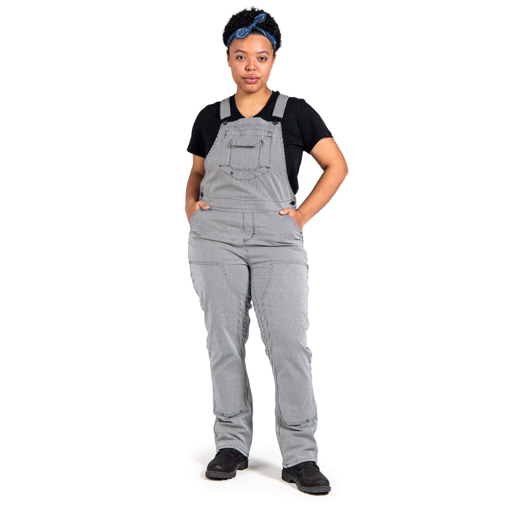 Dovetail Workwear Women's Freshly Overall_Indigo Stripe - Work World - Workwear, Work Boots, Safety Gear
