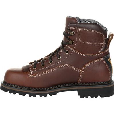 Georgia Boot Men&#39;s 6&quot; AMP LT Waterproof EH Low Heel Soft Toe Logger Boot - Work World - Workwear, Work Boots, Safety Gear