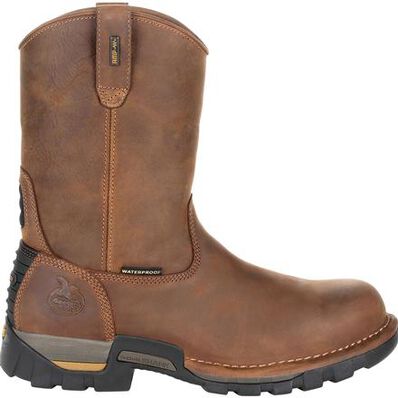 Georgia Boot Men&#39;s 10&quot; Eagle One Waterproof EH Soft Toe Wellington Boot - Work World - Workwear, Work Boots, Safety Gear