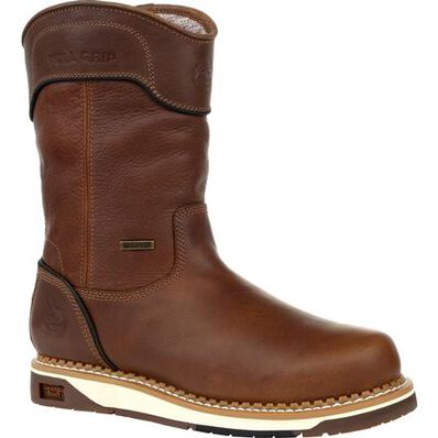 Georgia Boot Men&#39;s 10&quot; AMP LT Waterproof EH Wedge Sole Soft Toe Wellington Boot - Work World - Workwear, Work Boots, Safety Gear