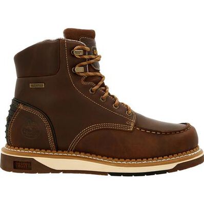 Georgia Boot Men&#39;s 6&quot; AMP LT Waterproof EH Moc Toe Soft Toe Work Boot - Work World - Workwear, Work Boots, Safety Gear