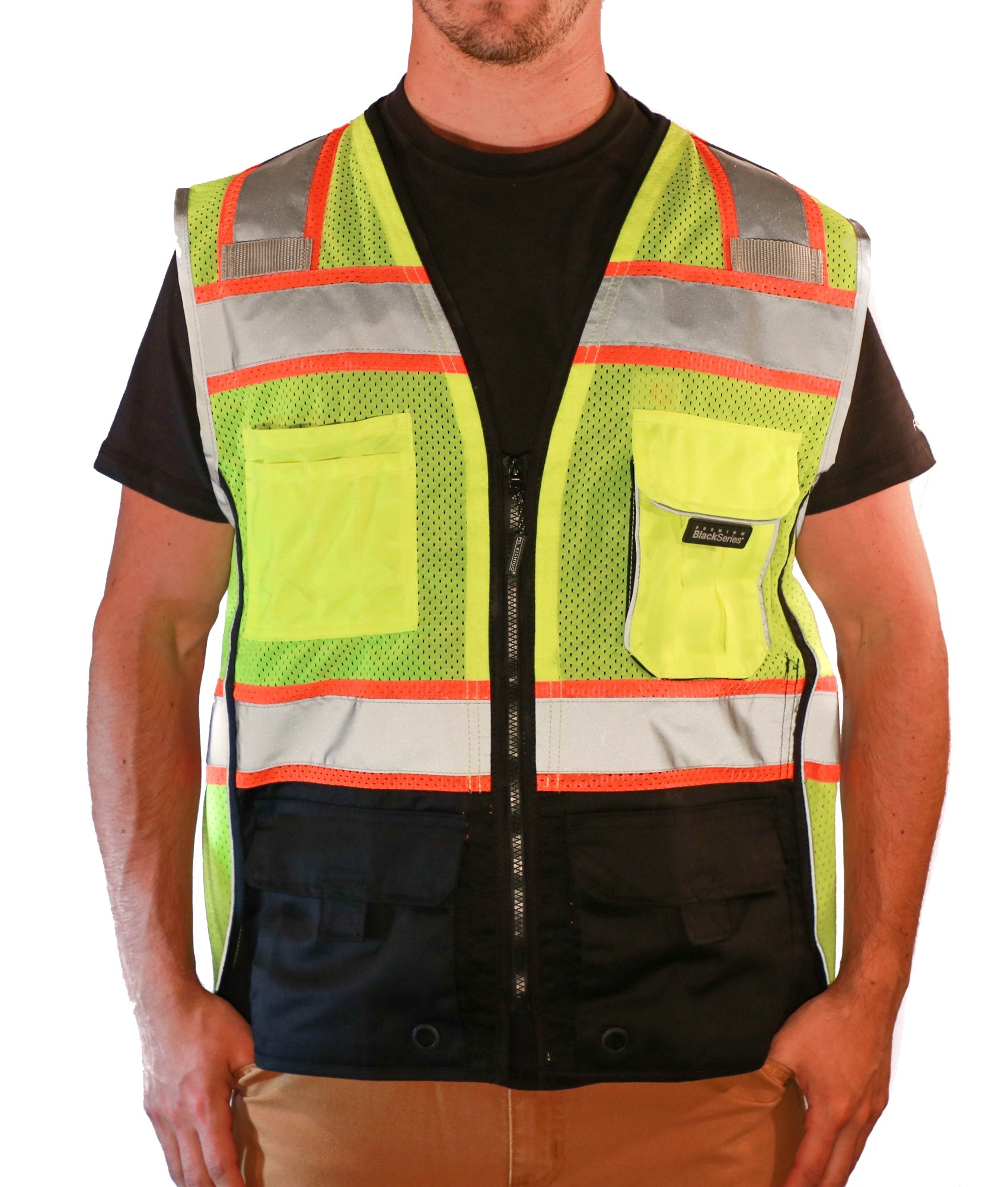 ML Kishigo Unisex Class 2 Black Bottom Vest - Work World - Workwear, Work Boots, Safety Gear