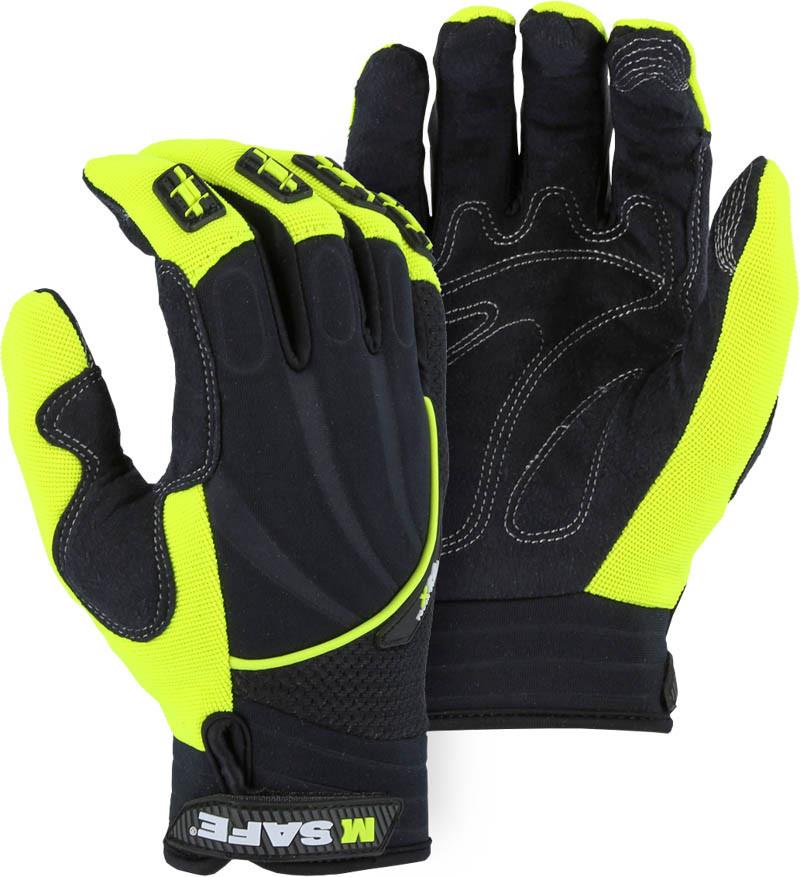 Majestic Armor Skin Hi-Vis Mechanics Glove with Finger Guards and